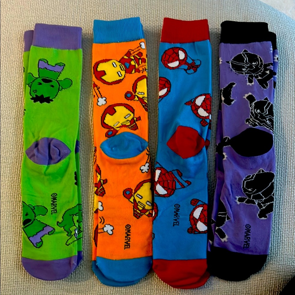 NWOT Marvel Superhero Themed Men's Socks - Multi-Color Pack